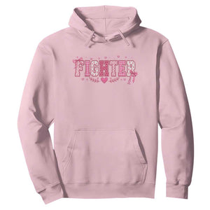 Breast Cancer Fighter Support Hoodie Pink Coquette Bow Ribbon Strength