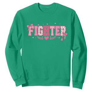 Breast Cancer Fighter Support Sweatshirt Pink Coquette Bow Ribbon Strength