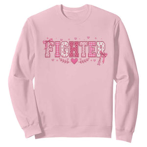 Breast Cancer Fighter Support Sweatshirt Pink Coquette Bow Ribbon Strength