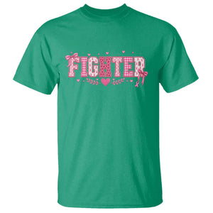 Breast Cancer Fighter Support T Shirt Pink Coquette Bow Ribbon Strength