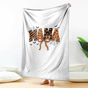 Halloween Mama Throw Blanket Funny Spooky Coquette Bow Autumn Party