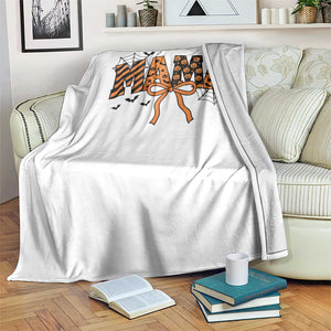 Halloween Mama Throw Blanket Funny Spooky Coquette Bow Autumn Party