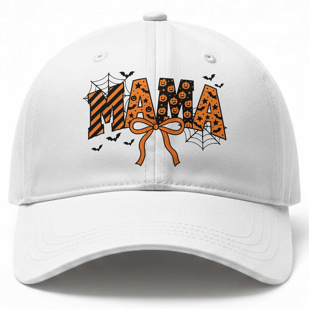 Halloween Mama Baseball Cap Funny Spooky Coquette Bow Autumn Party