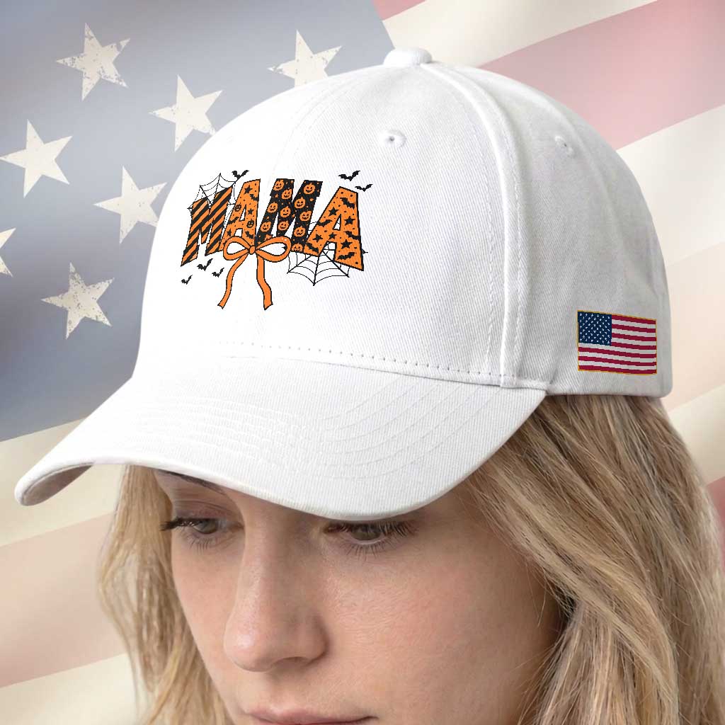 Halloween Mama Baseball Cap Funny Spooky Coquette Bow Autumn Party