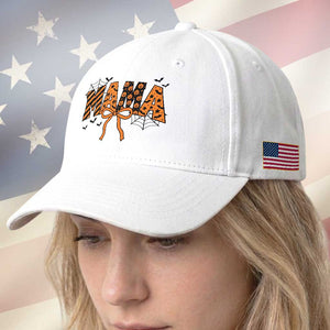 Halloween Mama Baseball Cap Funny Spooky Coquette Bow Autumn Party
