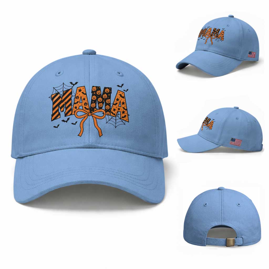Halloween Mama Baseball Cap Funny Spooky Coquette Bow Autumn Party