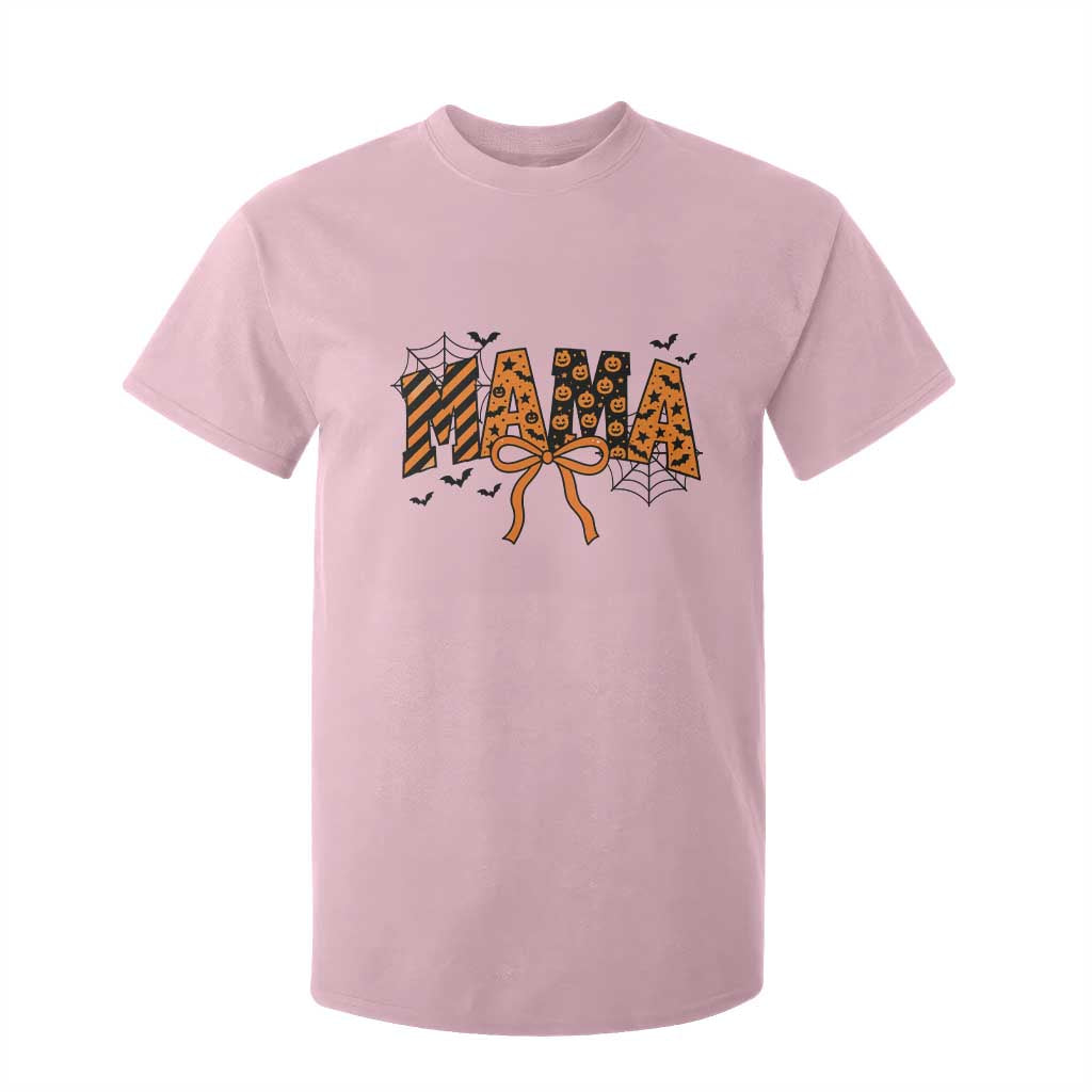 Halloween Mama T Shirt For Kid Funny Spooky Coquette Bow Autumn Party