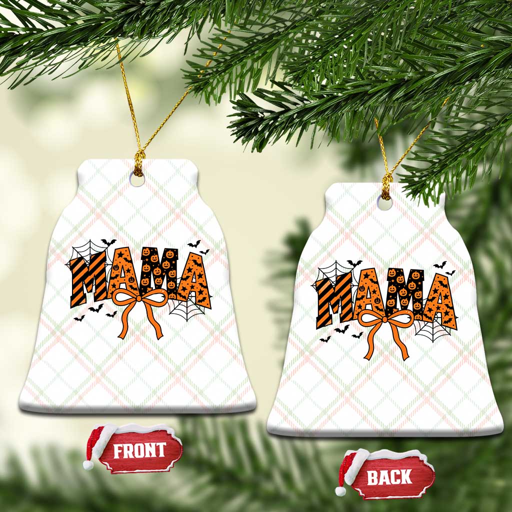 Halloween Mama Ceramic Ornament Funny Spooky Coquette Bow Autumn Party