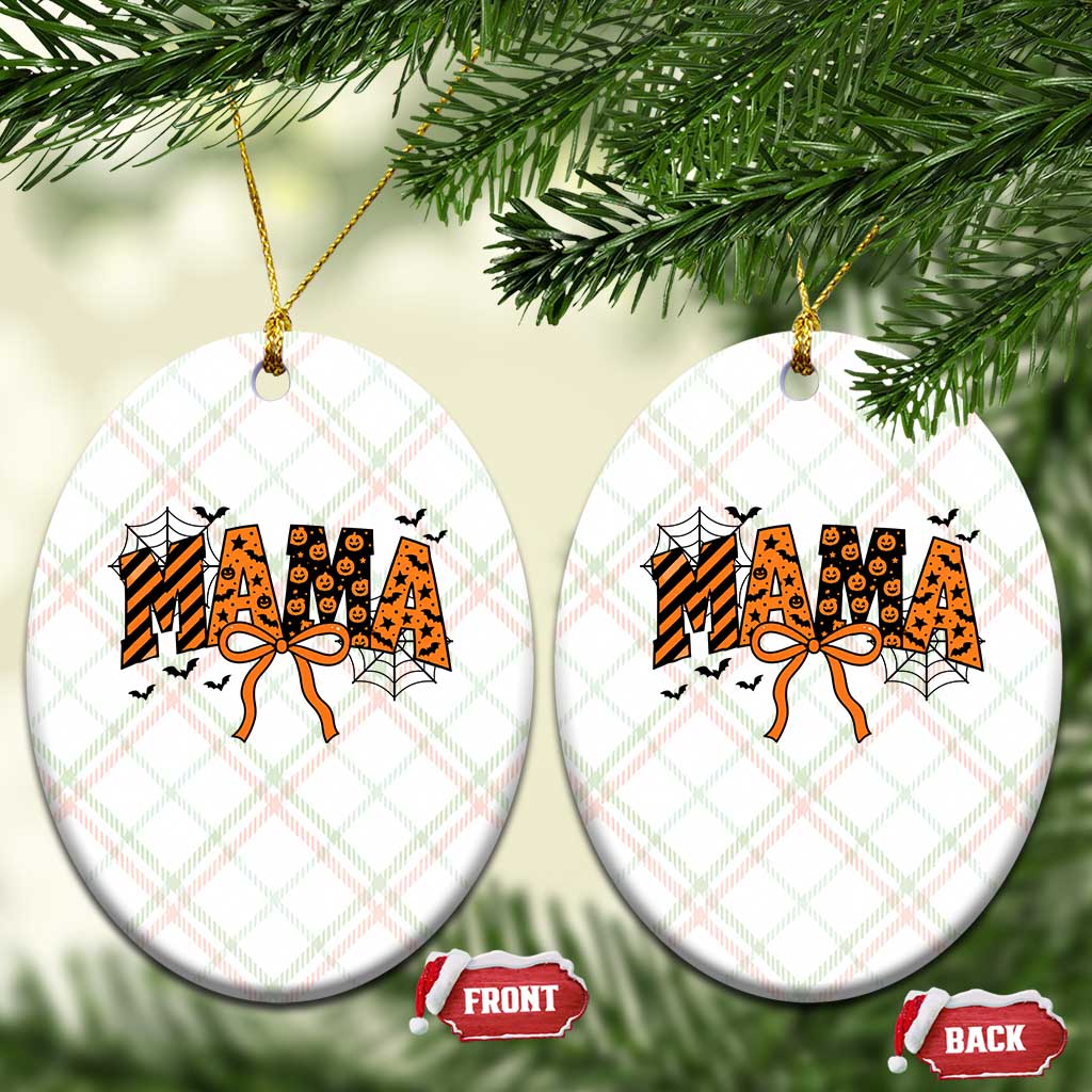 Halloween Mama Ceramic Ornament Funny Spooky Coquette Bow Autumn Party
