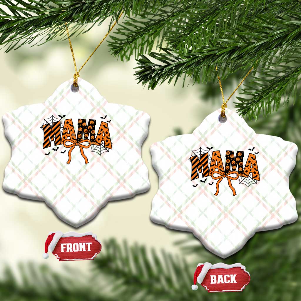 Halloween Mama Ceramic Ornament Funny Spooky Coquette Bow Autumn Party