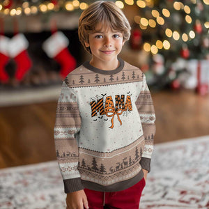 Halloween Mama Ugly Christmas Sweater Funny Spooky Coquette Bow Autumn Party