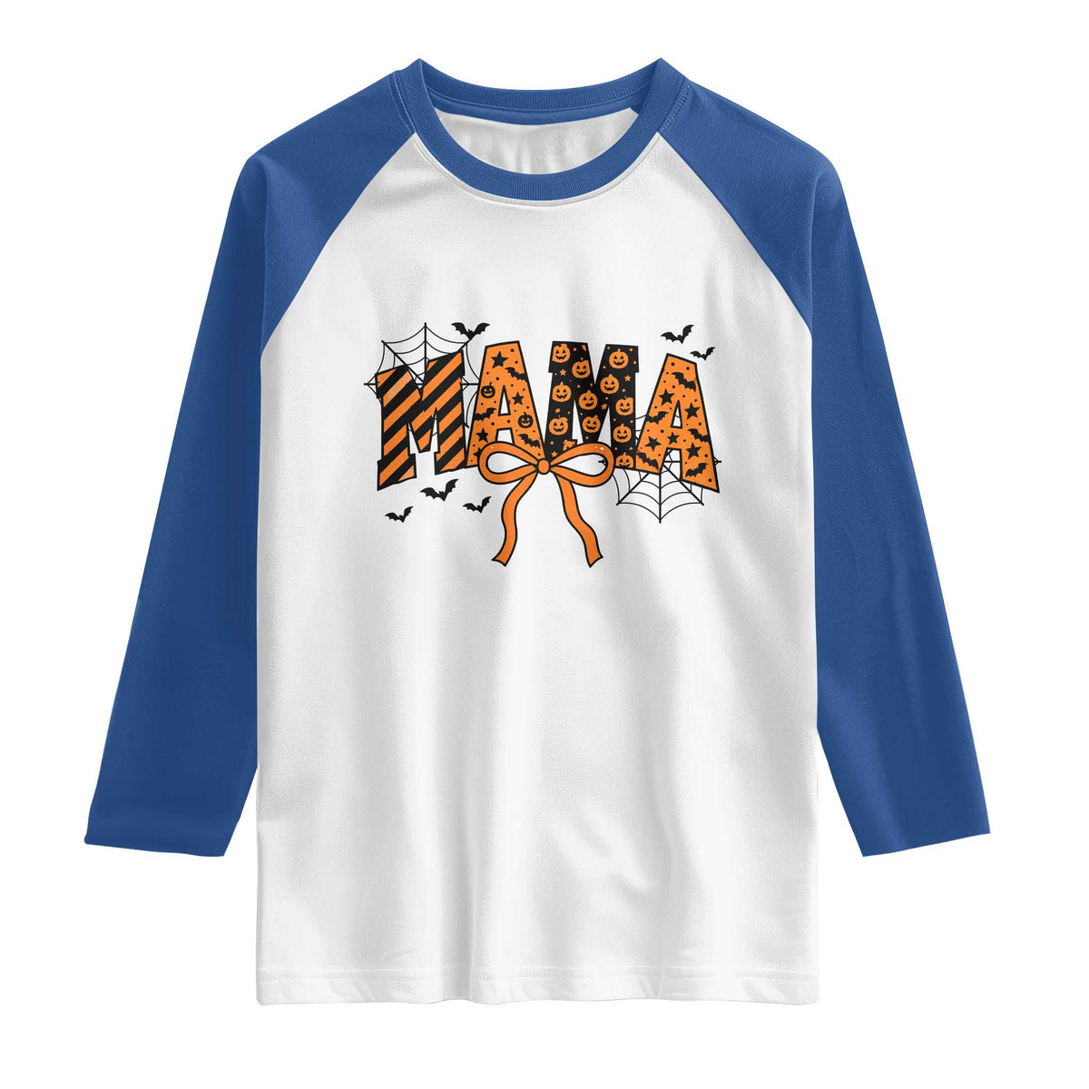 Halloween Mama Raglan Shirt Funny Spooky Coquette Bow Autumn Party