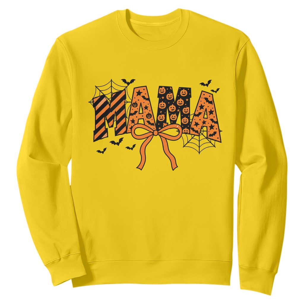 Halloween Mama Sweatshirt Funny Spooky Coquette Bow Autumn Party