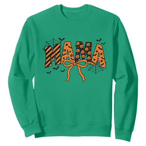 Halloween Mama Sweatshirt Funny Spooky Coquette Bow Autumn Party