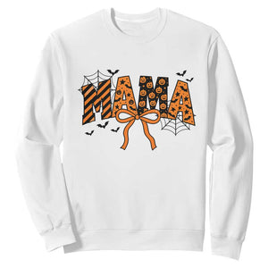 Halloween Mama Sweatshirt Funny Spooky Coquette Bow Autumn Party