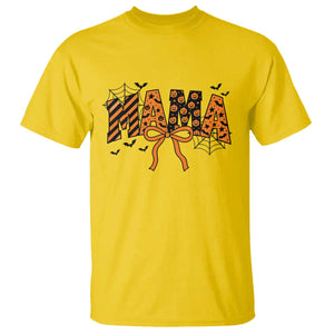 Halloween Mama T Shirt Funny Spooky Coquette Bow Autumn Party