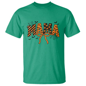 Halloween Mama T Shirt Funny Spooky Coquette Bow Autumn Party
