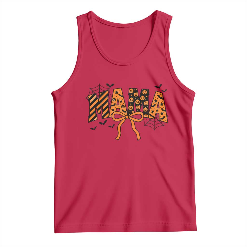Halloween Mama Tank Top Funny Spooky Coquette Bow Autumn Party