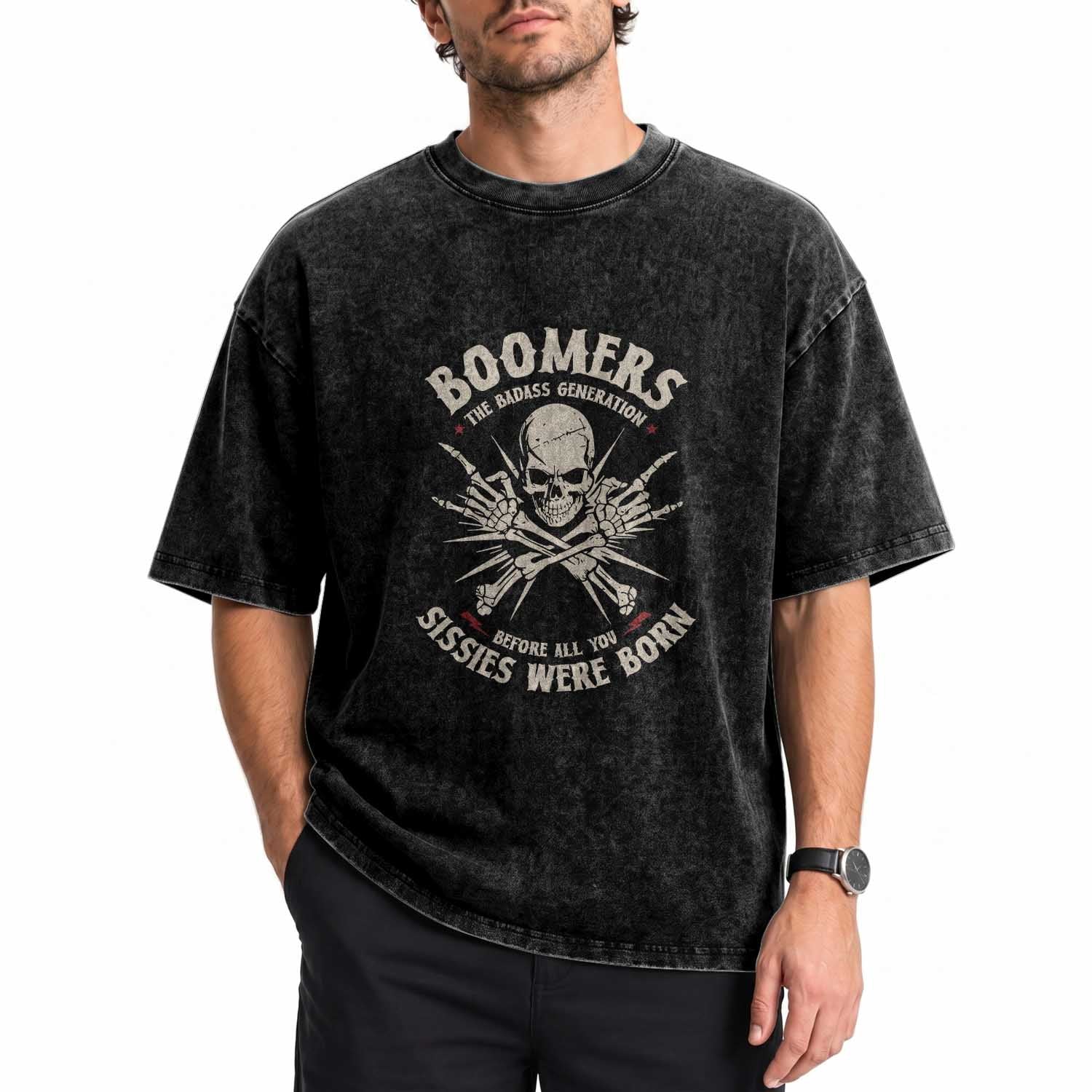 Baby Boomers Proud Washed Cotton T-Shirt The Badass Generation Before All You Sissies Were Born