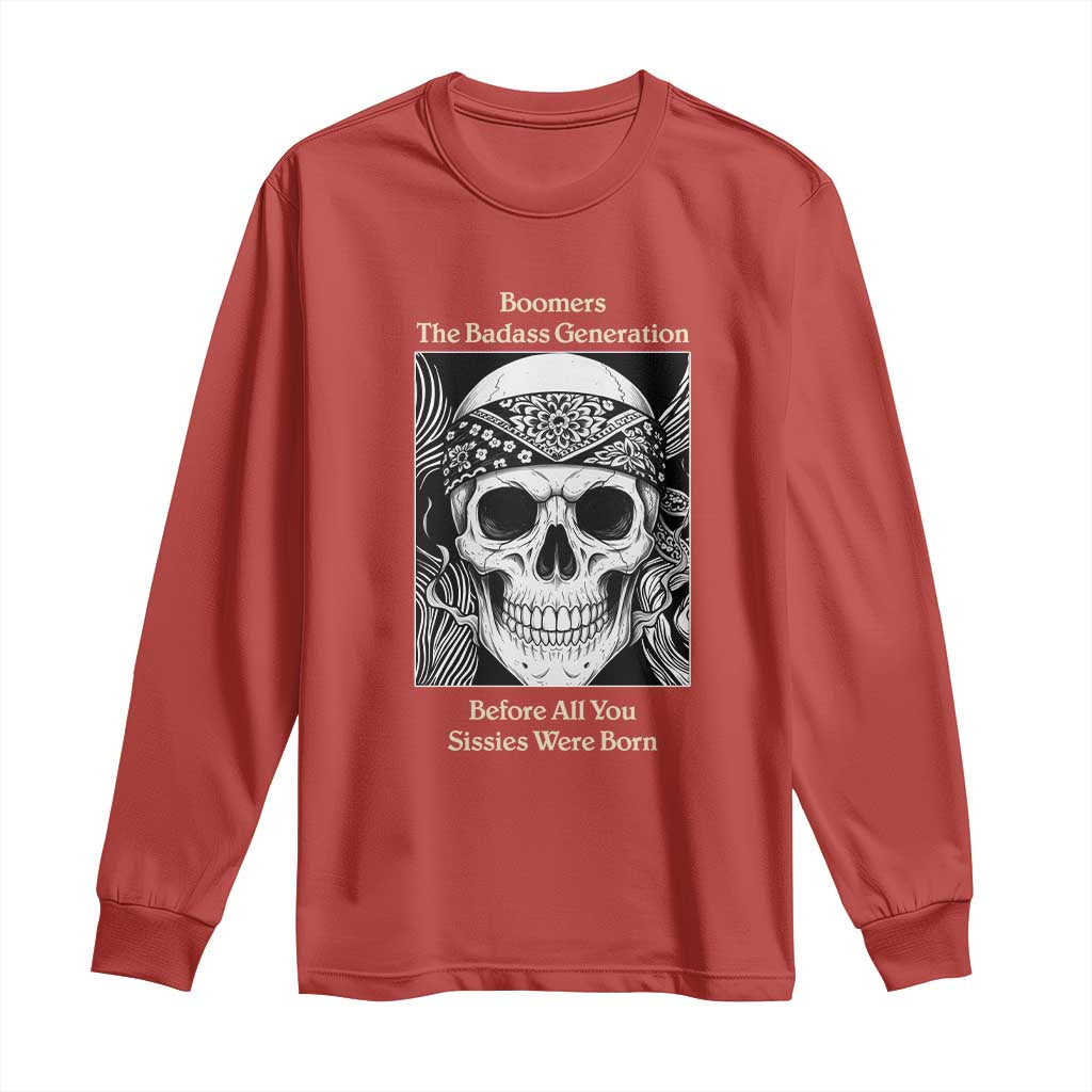 Baby Boomers Generation Long Sleeve Shirt Retro Badass Quote Gift TS12 Red Print Your Wear