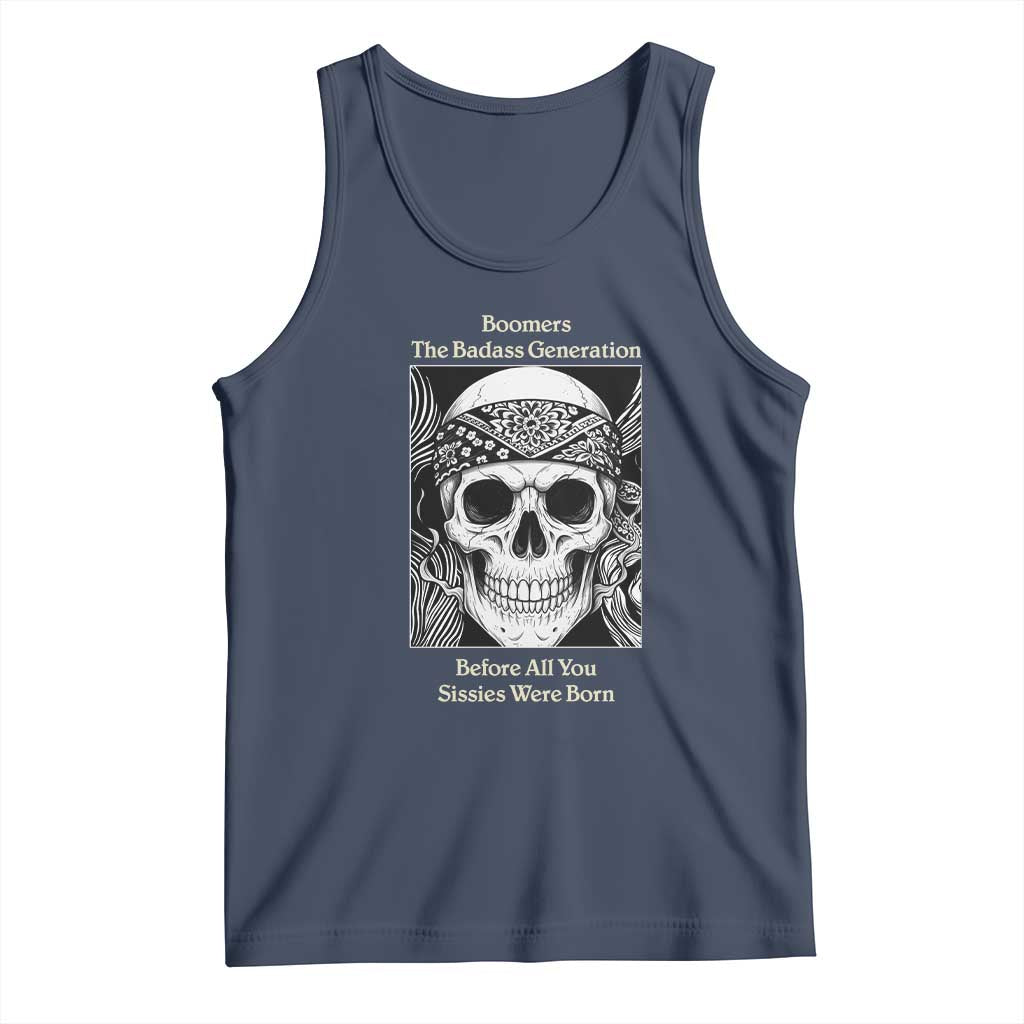 Baby Boomers Generation Tank Top Retro Badass Quote Gift TS12 Navy Print Your Wear