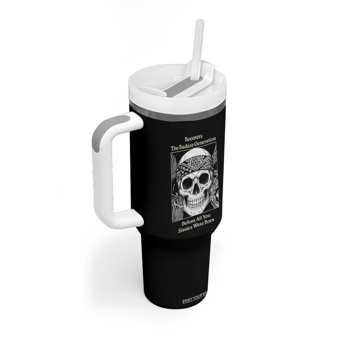 Baby Boomers Generation Tumbler With Handle Retro Badass Quote Gift TS12 Print Your Wear