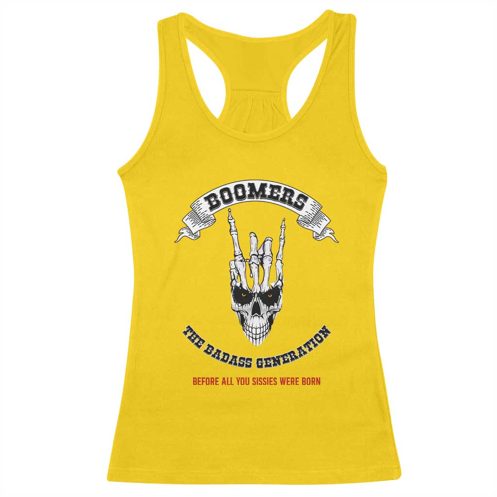Baby Boomers The Badass Generation Funny Quote Gift Racerback Tank Top TS12 Daisy Print Your Wear