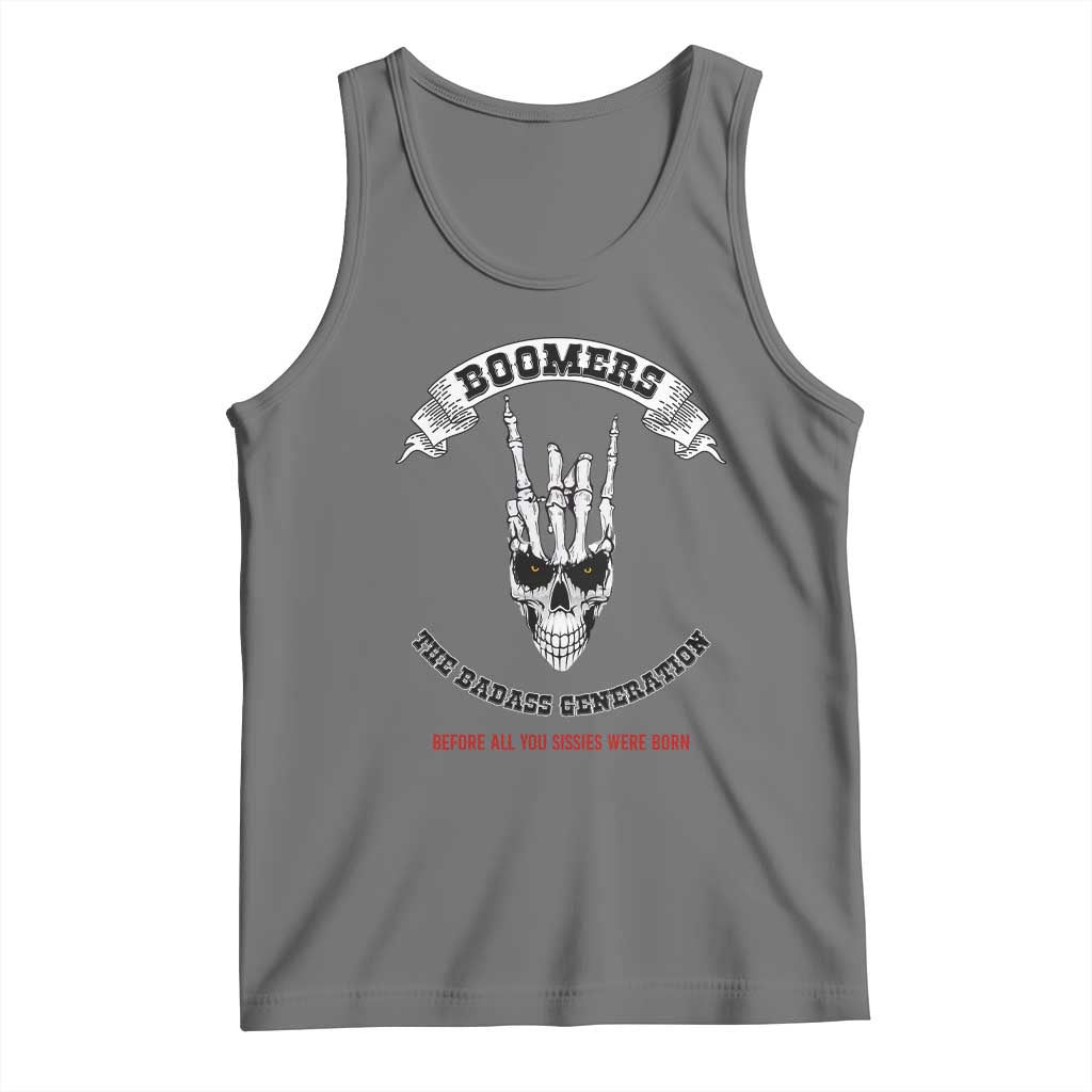 Baby Boomers The Badass Generation Funny Quote Gift Tank Top TS12 Black Heather Print Your Wear