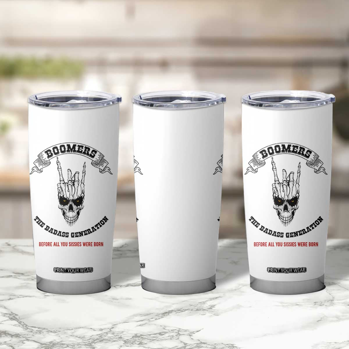 Baby Boomers The Badass Generation Funny Quote Gift Tumbler Cup TS12 Print Your Wear