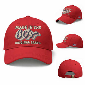 Made In The 60s Original Parts Baseball Cap Funny Boomers Birthday Gift TS12 Baseball Cap Universal Fit Red Print Your Wear