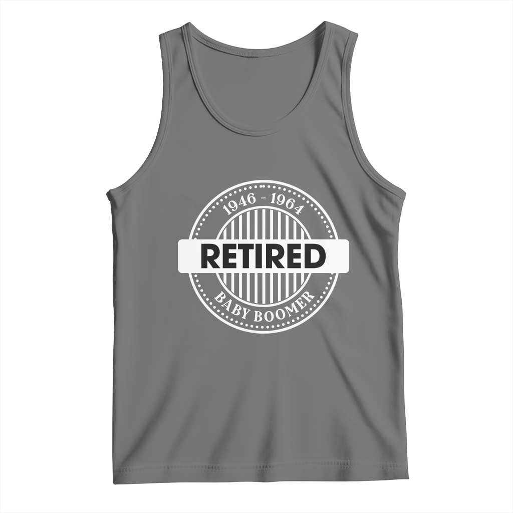 Funny Retired Baby Boomer Generation Gift Tank Top TS12 Black Heather Print Your Wear