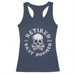 Funny Baby Boomer Retirement Racerback Tank Top Gift For Generation TS12 Navy Print Your Wear