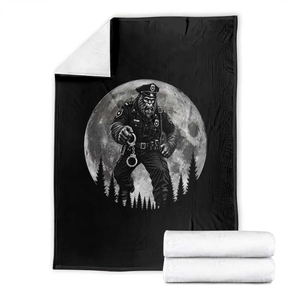 Funny Bigfoot Police Throw Blanket Handcuffing Sasquatch Under The Full Moon