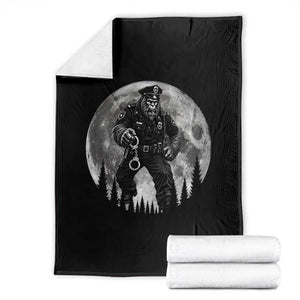 Funny Bigfoot Police Throw Blanket Handcuffing Sasquatch Under The Full Moon