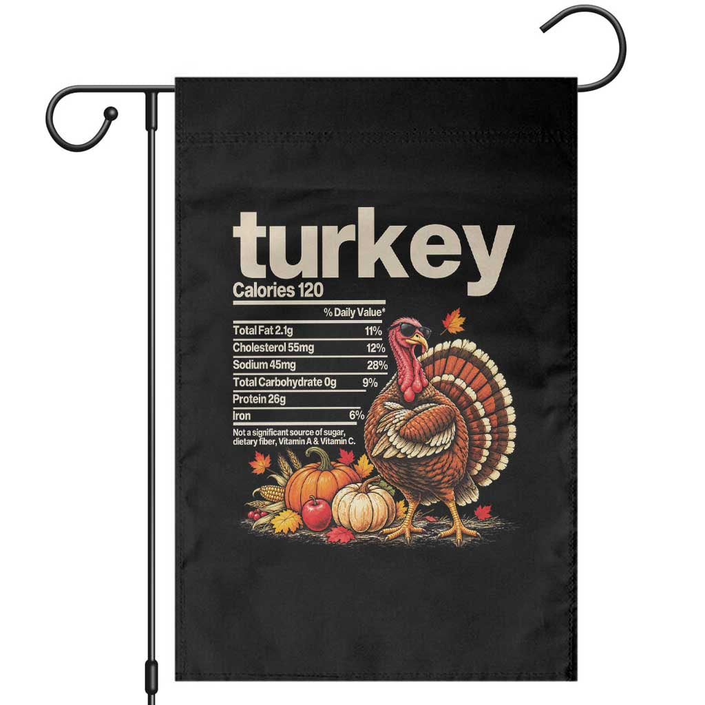 Thanksgiving Turkey Nutrition Facts Garden Flag Funny Holiday Food Lover Dinner