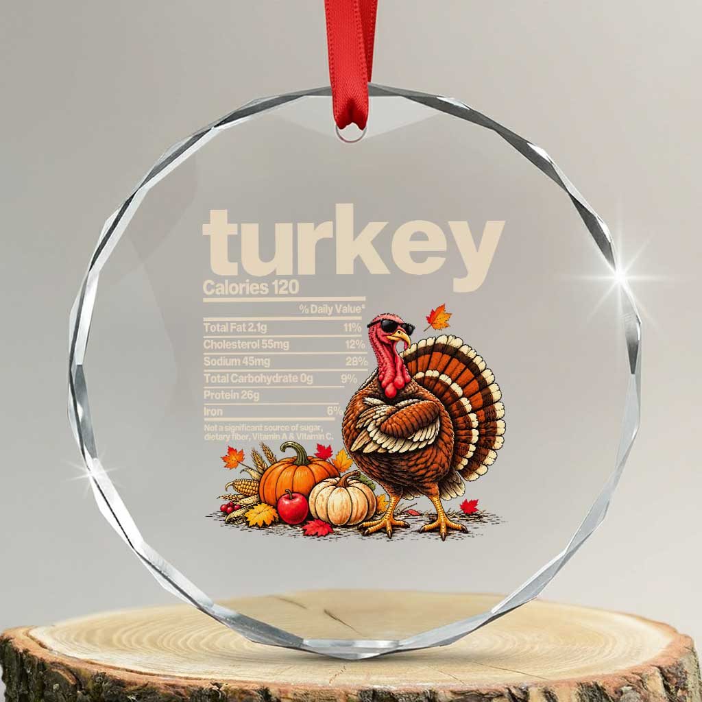 Thanksgiving Turkey Nutrition Facts Crystal Glass Ornament Funny Holiday Food Lover Dinner