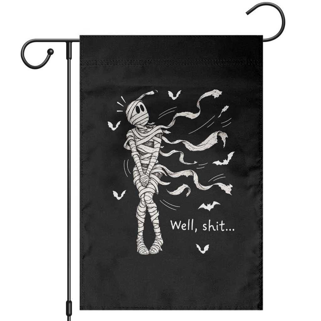Funny Halloween Mummy Garden Flag Well Shit Wind Blown Bandages