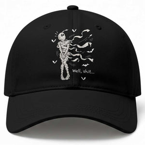 Funny Halloween Mummy Baseball Cap Well Shit Wind Blown Bandages