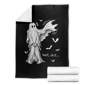 Funny Halloween Ghost Well Shit Wind Blown Sheet Throw Blanket