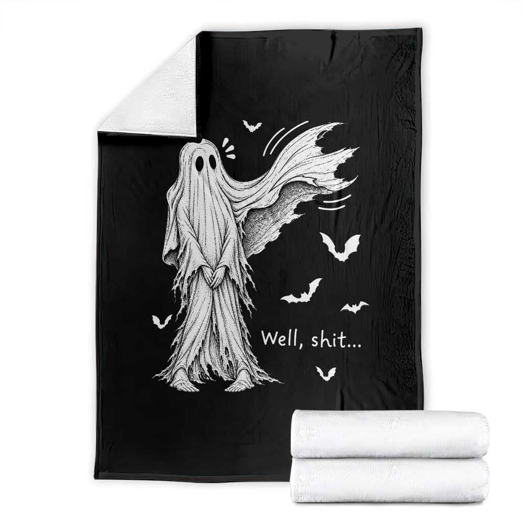 Funny Halloween Ghost Well Shit Wind Blown Sheet Throw Blanket