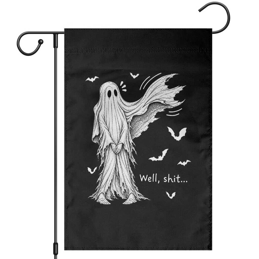 Funny Halloween Ghost Well Shit Wind Blown Sheet Garden Flag