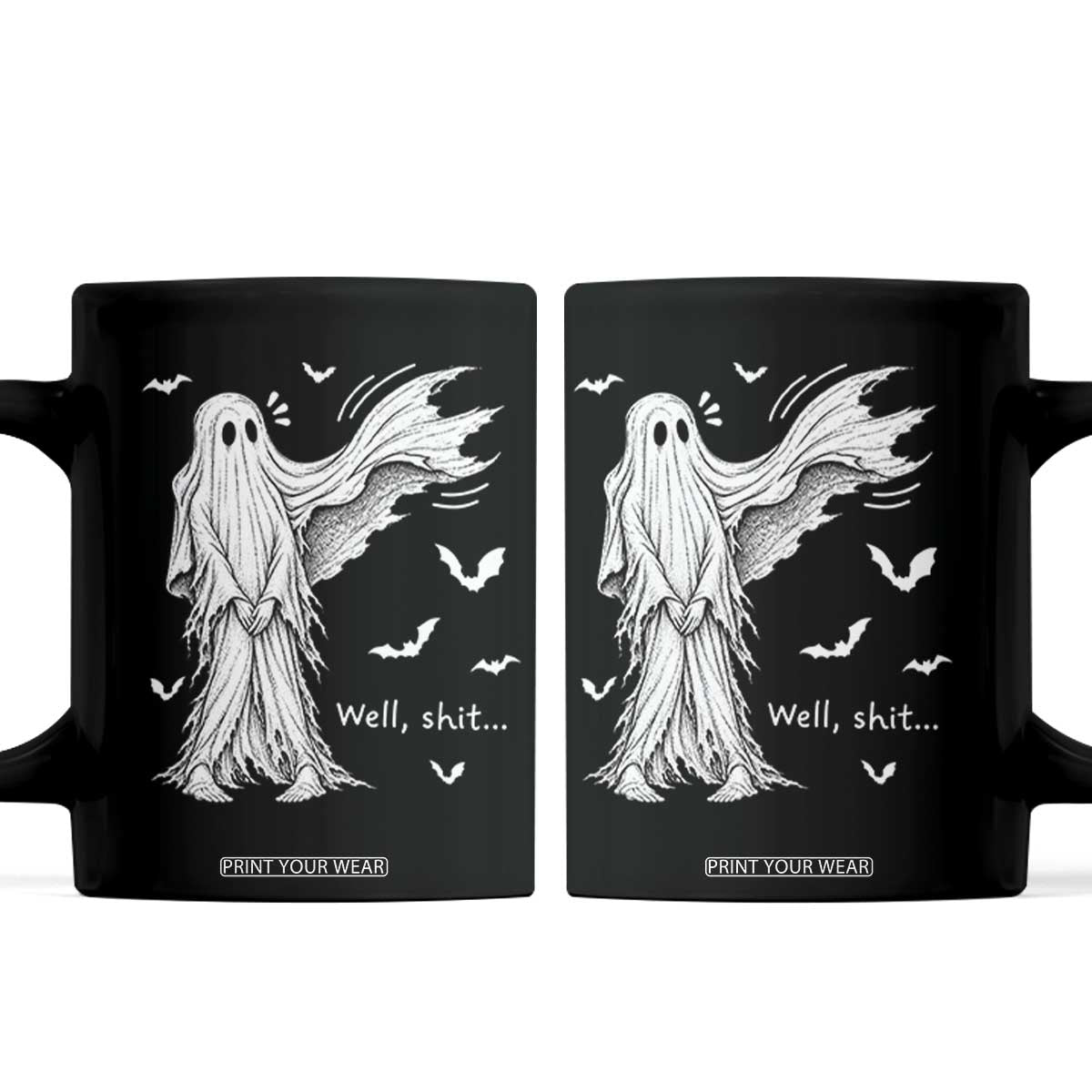 Funny Halloween Ghost Well Shit Wind Blown Sheet Coffee Mug