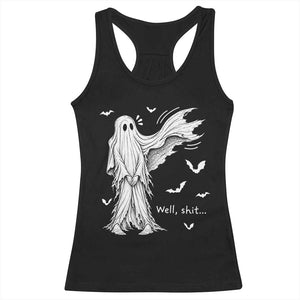 Funny Halloween Ghost Well Shit Wind Blown Sheet Racerback Tank Top