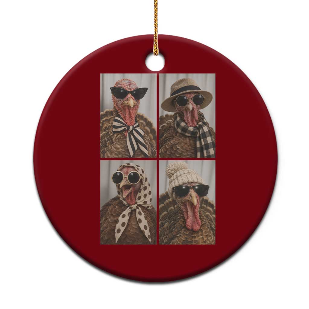 Funny Turkey Thanksgiving Selfie Ceramic Ornament Festive Holiday Season Humor