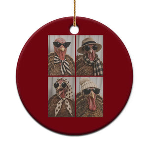 Funny Turkey Thanksgiving Selfie Ceramic Ornament Festive Holiday Season Humor