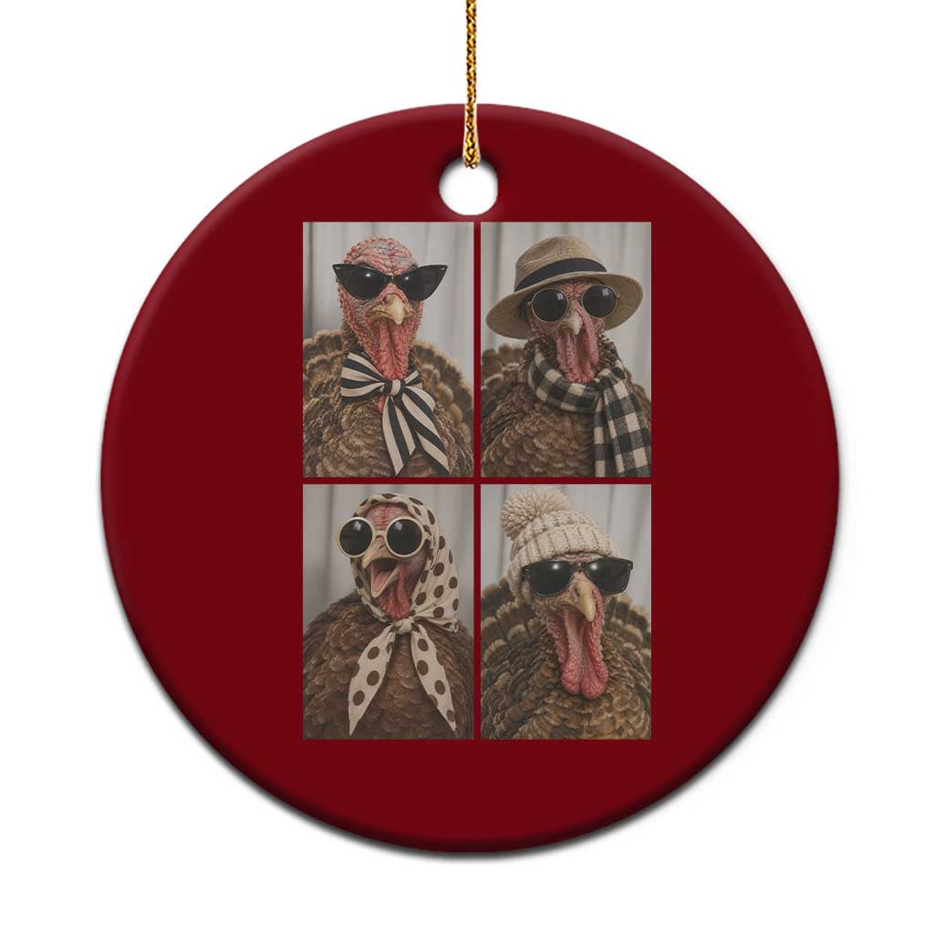 Funny Turkey Thanksgiving Selfie Ceramic Ornament Festive Holiday Season Humor