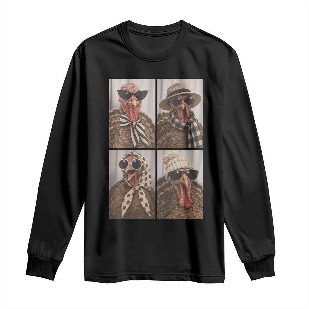 Funny Turkey Thanksgiving Selfie Long Sleeve Shirt Festive Holiday Season Humor