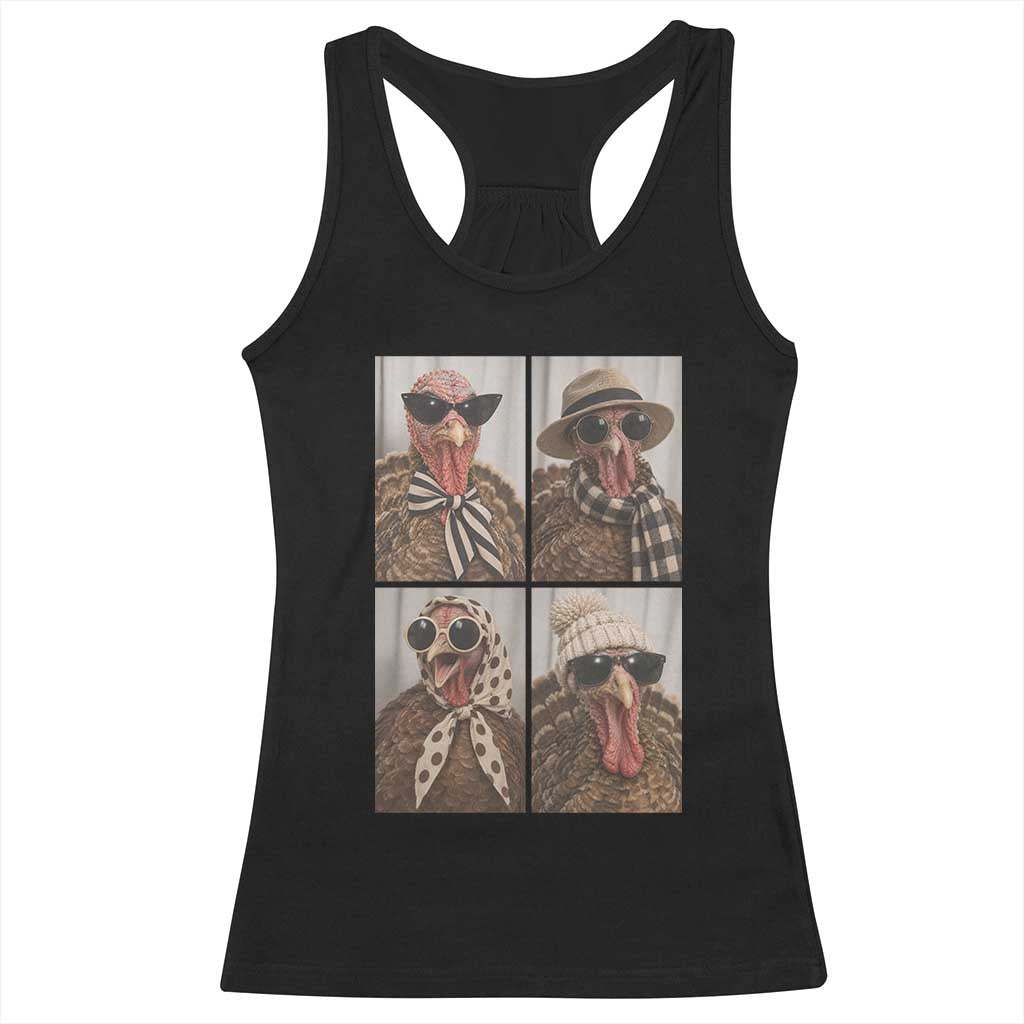 Funny Turkey Thanksgiving Selfie Racerback Tank Top Festive Holiday Season Humor