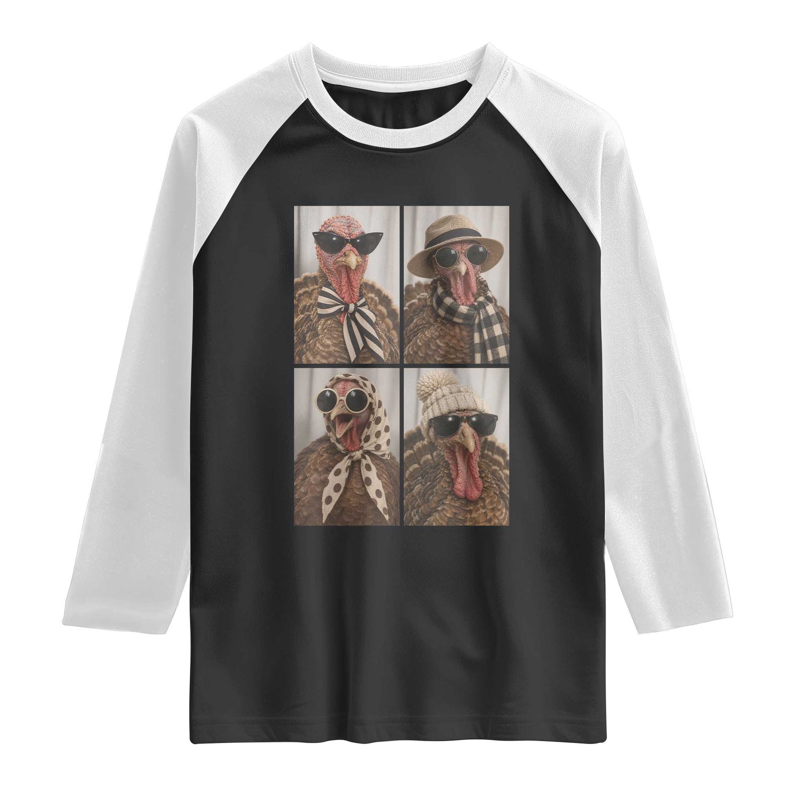 Funny Turkey Thanksgiving Selfie Raglan Shirt Festive Holiday Season Humor