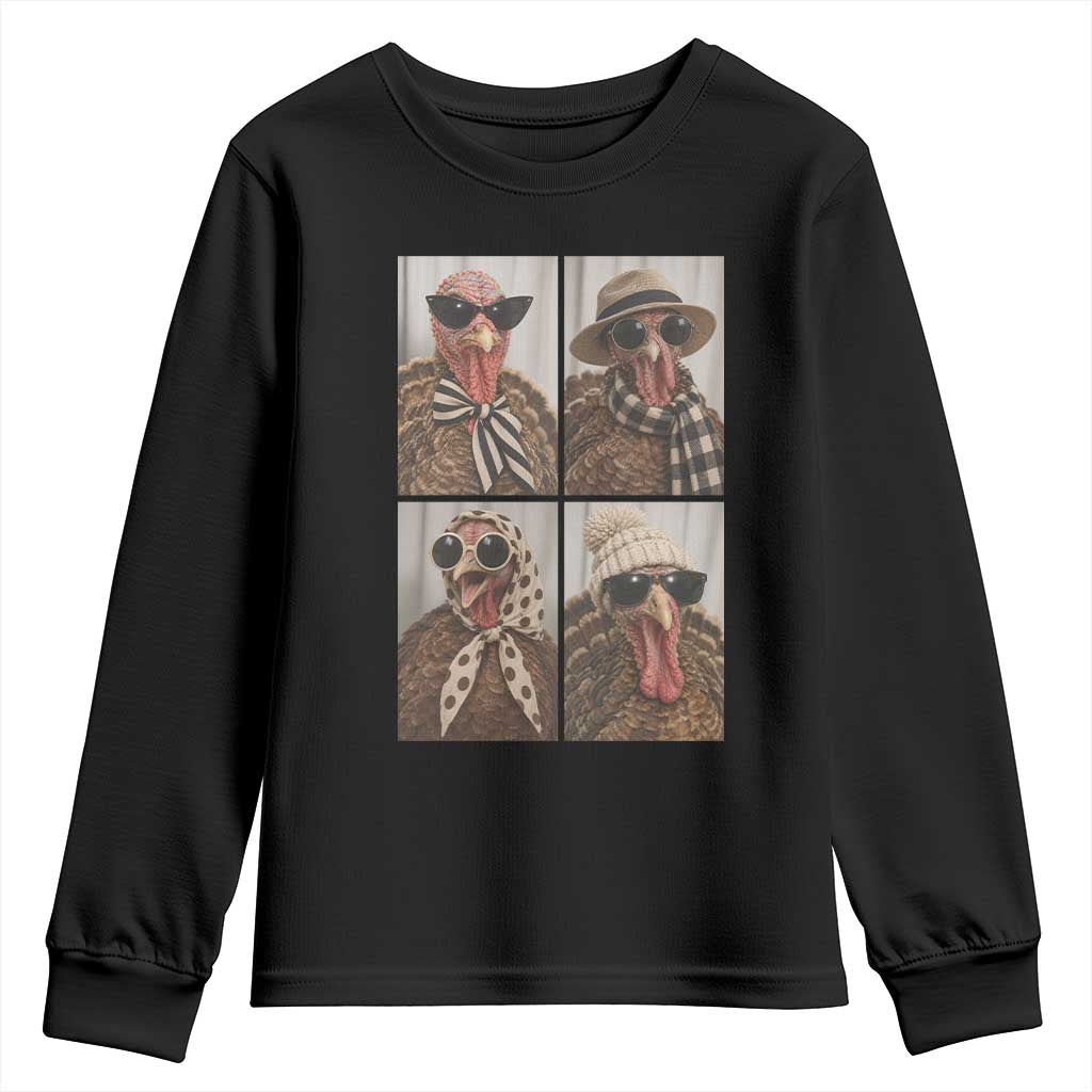 Funny Turkey Thanksgiving Selfie Youth Sweatshirt Festive Holiday Season Humor